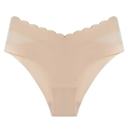 Juslio Women s Panties Mid Waist Ice Silk Breathable Soft Sexy Soft Elastic Breathable Underwear