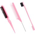 thumbnail image 1 of wonima44 3 Pcs Slick Back Hair Brush Set: Edge Control Brush, Rat Tail Comb & Bristle Brush for Sleek Hairstyles, Ideal for Girls, Kids & Toddlers to Create Ponytails, Buns & Tame Flyaways, 1 of 1
