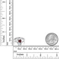 thumbnail image 6 of Gem Stone King 925 Sterling Silver Red Garnet White Moissanite and White Lab Grown Diamond Ring for Women (1.83 Cttw, Heart Shape 6MM, Gemstone January Birthstone, Size 9), 6 of 6