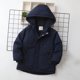 thumbnail image 4 of Parkas de manga larga, chaqueta con capucha y bolsillos para niños de tallas medianas y grandes, chaqueta tipo cárdigan., 4 of 6