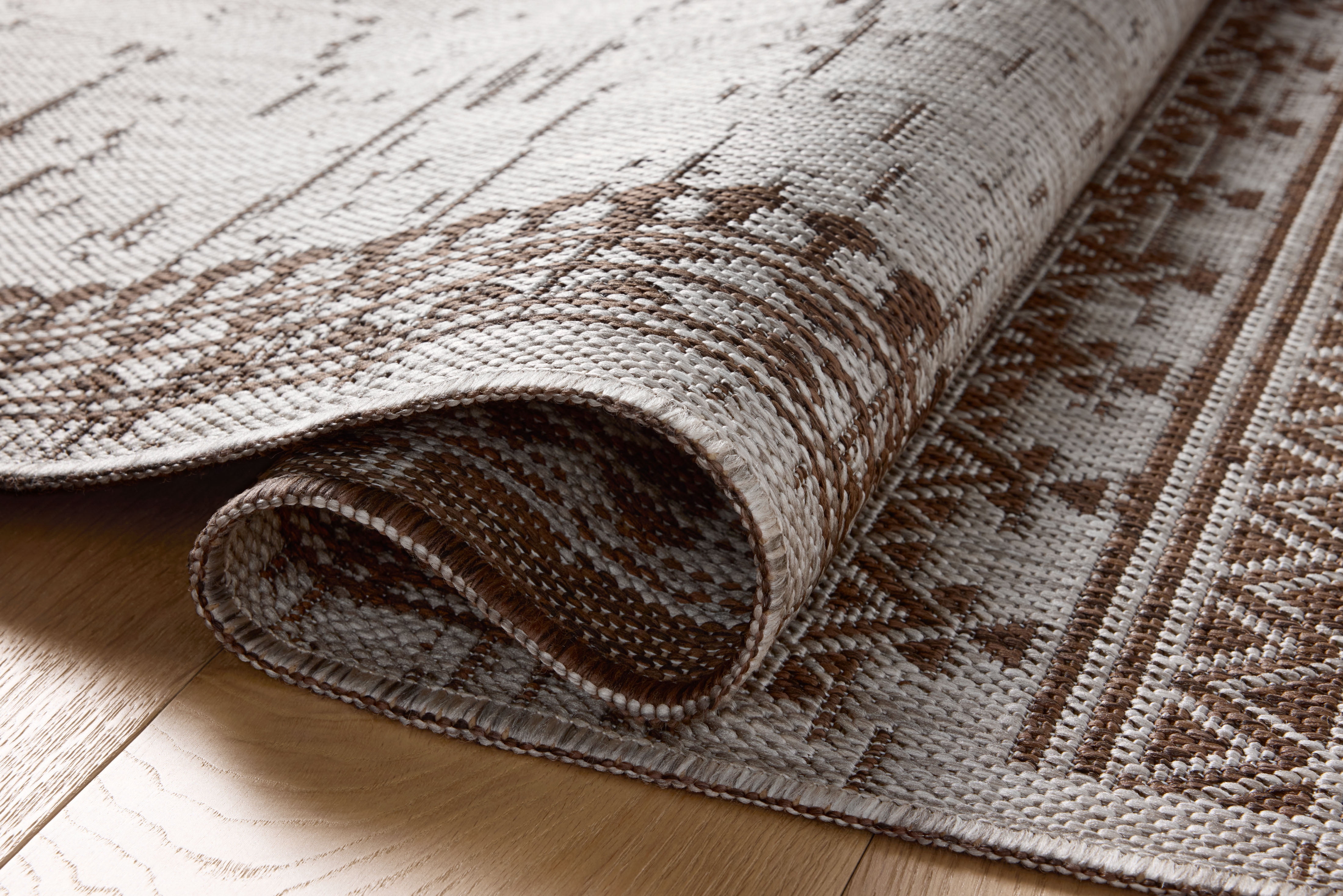 Indoor Outdoor Rug 2x4, Reversible, Loloi Easton Coffee / Dove (2'3" x 3'9")