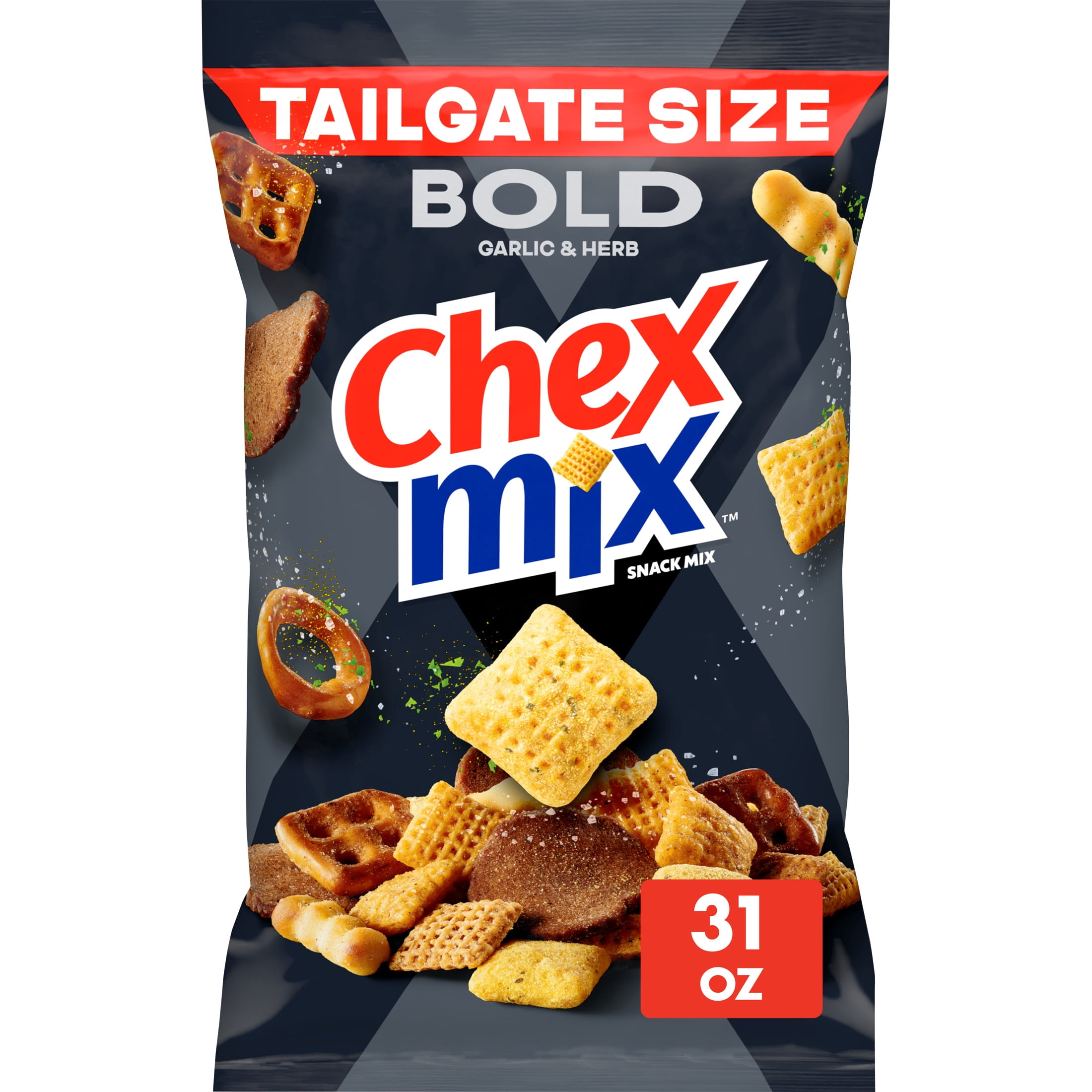 Chex Mix Bold Party Blend Savory Snack Mix, Tailgate Size, 31 oz