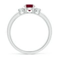 thumbnail image 2 of Angara Natural 0.6 Ct. Ruby with Diamond Classic Ring in Sterling Silver for Women (Ring Size: 8.5), 2 of 11
