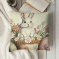 thumbnail image 3 of YINGXI  Happy Easter Hunny Bunny Throw Pillow Covers,Easter Eggs Rabbit Pink Cushion Case Decoration for Sofa Couch 18x18in, 3 of 5