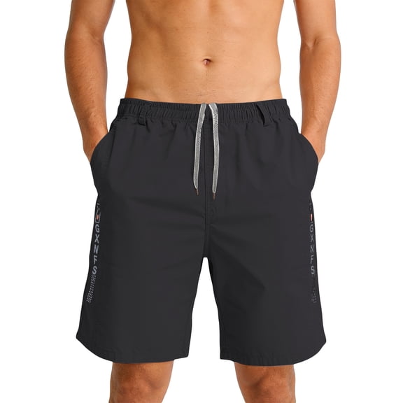 Mens Cargo Shorts Summer Printed Drawstring Beach Cropped Shorts Pants