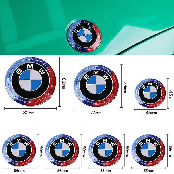 Bmw 50th Anniversary Emblem 7 Parts For Bm-w 82mm Emblem Bonnet And Trunk And Emblem 56mm Hubcaps zhangyuxiang LED