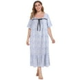 thumbnail image 1 of Monfince Women's Nightgown Floral Printed Night Dress Short Sleeve Pajama Dress, Gray, XL, 1 of 13