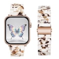 thumbnail image 2 of SEURE Resin Band Compatible with Apple Watch Band 38mm/40mm/41mm/42mm,Fashion Lightweight Replacement Strap for iWatch Series S11/10/9/8/7/6/5/4/3/2/1SE Women Men White Nougat, 2 of 7