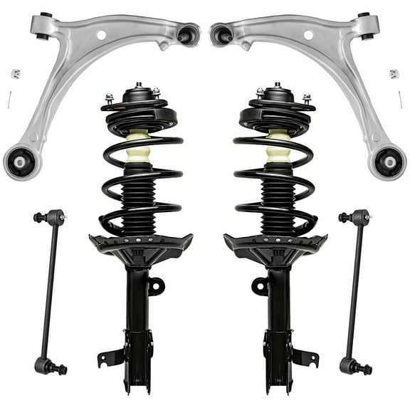 Detroit Axle - Front Strut w/Coil Spring Assembly Lower Control Arms w/Ball Joints Sway Bar Links Replacement for 2005 2006 2007 Honda Odyssey