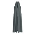 thumbnail image 4 of Beach Vacation Jumpsuits for Women Halter Neck Sleeveless Linen Rompers Summer Travel Wide Leg Jumpsuit Gray, 2XL, 4 of 7