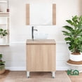 thumbnail image 2 of Gabinete Para Baño Mueble Lavamanos Con Espejo Ovalin y Monomando Fibra de Madera MFC  KingsHouse beige Estandar, 2 of 8