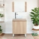 thumbnail image 2 of Gabinete Para Baño Mueble Lavamanos Con Espejo Ovalin y Monomando Fibra de Madera MFC  KingsHouse beige Estandar, 2 of 8