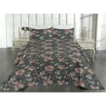 thumbnail image 2 of Ambesonne Birds and Nature Quilted Bedspread Set 3 Pcs, Spring Roses Wingy, King, Coral Pale Blue, 2 of 4