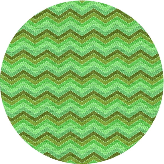 Ahgly Company Indoor Round Patterned Emerald Green Area Rugs, 6' Round