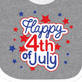 thumbnail image 4 of Inktastic Happy 4th of July in Red and Blue with Stars Boys or Girls Baby Bib, 4 of 4