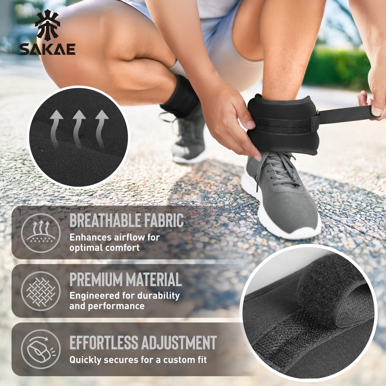 SAKAE Black Exercise Step Platform Set with Ankle Weights & Measuring Tape, Adjustable Height 2 Level Risers Workout Step Trainer, Aerobic Steppers for Home Gym Exercise Fitness Workout