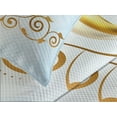 thumbnail image 4 of Ambesonne Wedding Quilted Bedspread Set 3 Pcs, Vintage Classic Rings, King Size, Pale Blue Caramel Yellow, 4 of 5