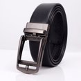 thumbnail image 1 of Cinturón de hombre de cuero con hebilla falsa, cinturón con hebilla automática, cinturón informal de negocios con clip, cinturón con puntos, opciones de longitud versátiles, 1 of 6