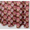 thumbnail image 6 of S4Sassy Red Stripe & Ranunculus Floral Decorative Waterproof Printed Shower Curtain Roller Hooks Drapes-60 x 70 Inch, 6 of 6