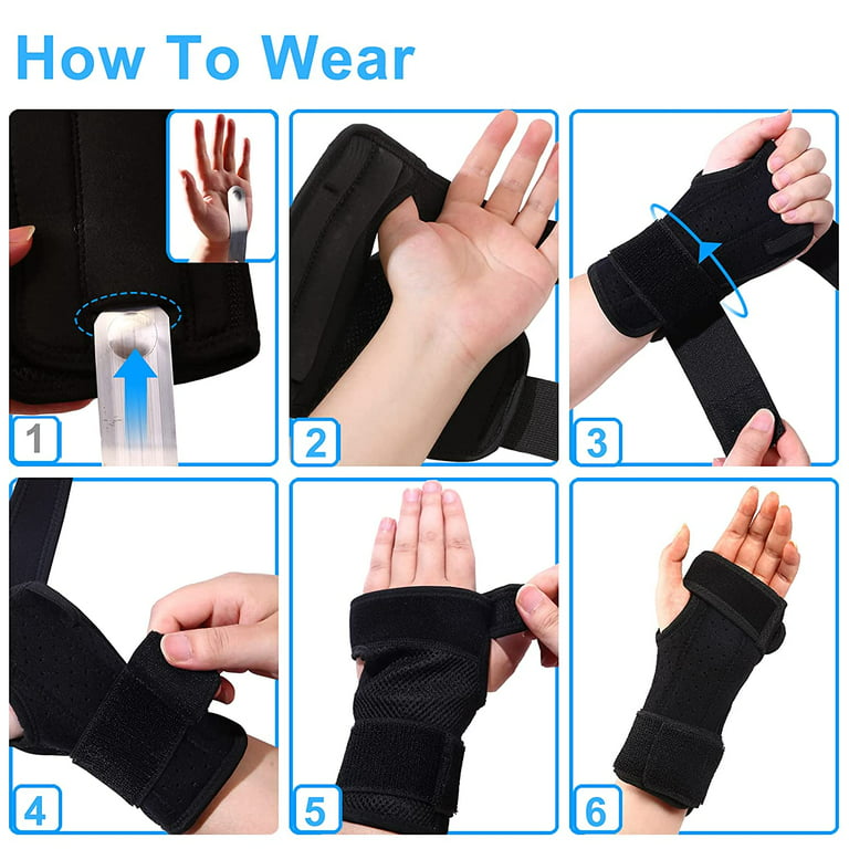 Carpal Tunnel Wrist Brace Night Support, Wrist Support Braces Right Hand  with Splint for Tendinitis, Arthritis, Sprain for Men & Women