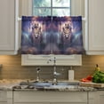 thumbnail image 5 of Lion Crown Clouds Kitchen Curtains Half Tier Curtain 2 Rod Pockets Bathroom Bedroom Cupborad Living Room 27"x36", 5 of 8