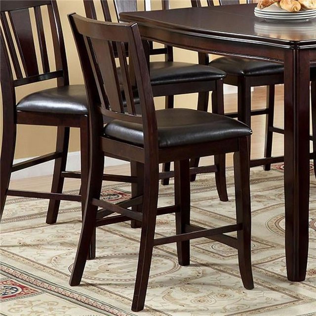Benzara BM131245 Edgewood II Counter Height Chair Withpu Seat, Expresso