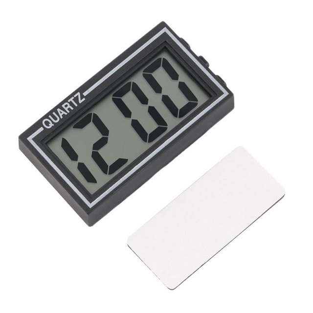 Reloj Pequeño De Calendario De Fecha Y Hora De Escritorio De Tablero De Instrumentos De Coche De Mesa Lcd Digital Negro Monstrate HA020133-00