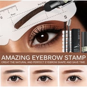 POINTERTECK Eyebrow Stamp Reusable Natural Brow Powder Stencil Kit for Makeup