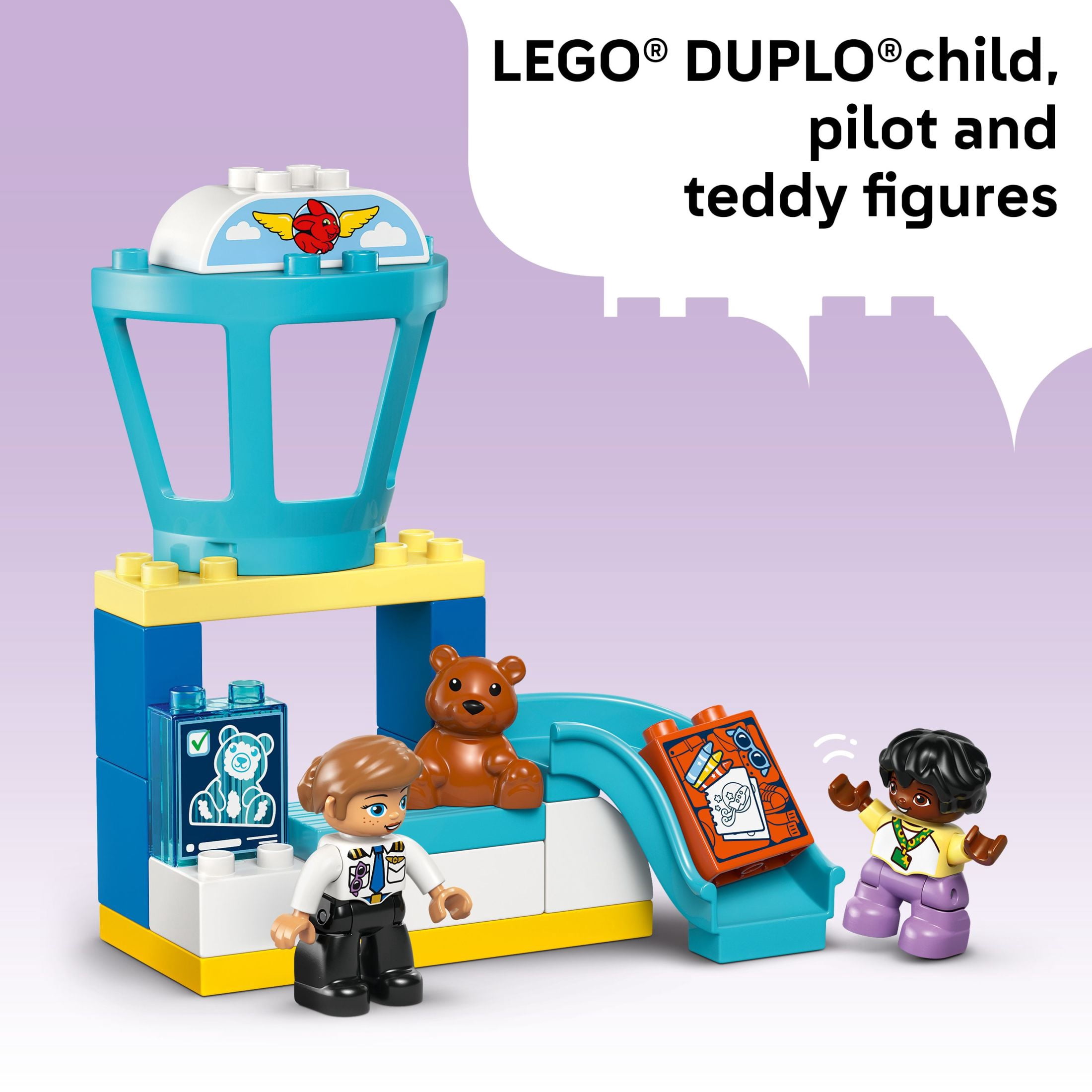 LEGO DUPLO Town First Time at the Airport Building Toy - Learning Play Set for Boys & Girls Ages 1.5+ - Little Ones Use Building Blocks to Explore Emotions - Toddler Gift Idea for Birthdays - 10443