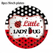 Insect Ladybug Party Disposable Tableware Sets Kids Birthday Plates Cups Napkins For Baby Shower Party Dinnerware Decoration