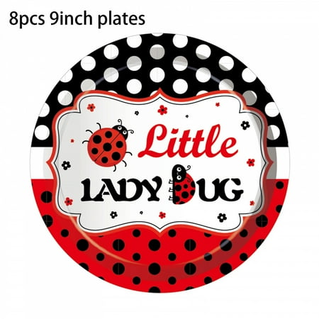 Insect Ladybug Party Disposable Tableware Sets Kids Birthday Plates Cups Napkins For Baby Shower Party Dinnerware Decoration