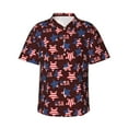 thumbnail image 2 of Yiaed American Stars1 Print Hawaiian Shirt for Men Short Sleeve Button Down Shirts Beach Shirts for Men-Small, 2 of 5