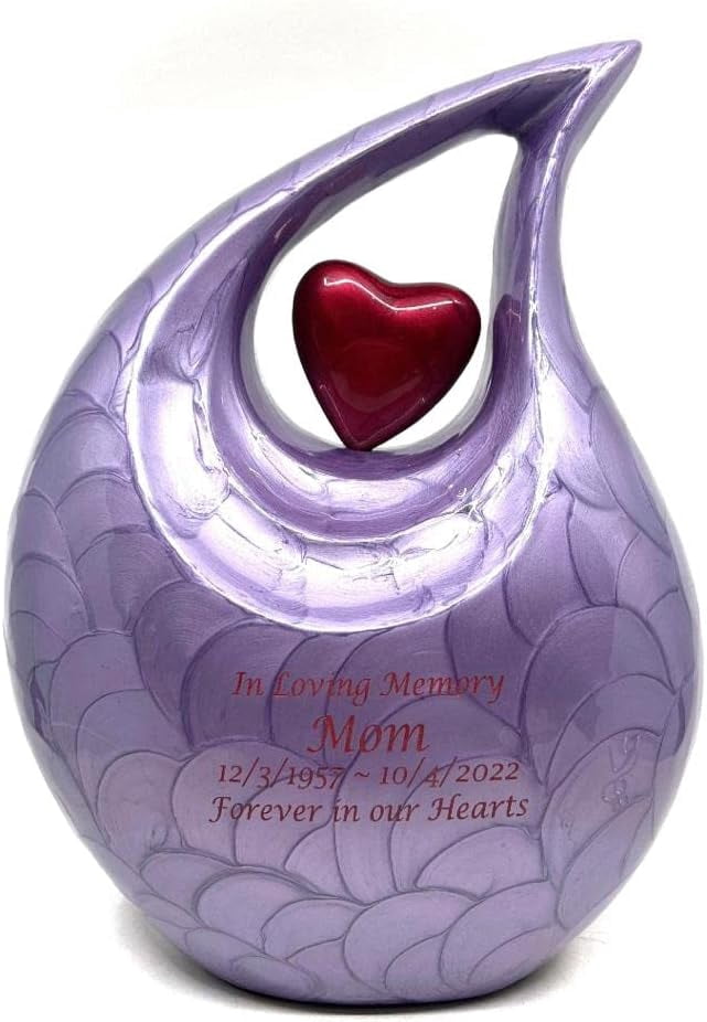 Keepsake Company Urn for Human Ashes, Multicolor, Aluminum Large Heart Shape