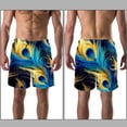 thumbnail image 3 of luoweisi Men's Beach Shorts Quick Dry Swim Trunks with Mesh Lining Peacock Feather L, 3 of 5