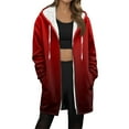 thumbnail image 2 of Bovxnpu Winter Coats for Women, Women's Oversized Jackets Gradient Print Long Sleeve Zip Up Hooded Pocketed Fleece Lined Top Warm Winter Clothing, 2 of 6