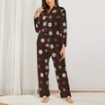 thumbnail image 2 of Picia Plaid Snowflakes Festive Pattern Women’s Long-Sleeve Sleepwear Set - Soft 2-Piece Loungewear with Pockets, Comfy PJs for Relaxing Nights-X-Large, 2 of 7