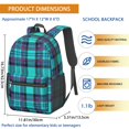 thumbnail image 3 of Blue and Pink Checkered Pattern 17" School Backpacks for Teens,Waterproof Oxford Fabric,S-Shape Padded Straps for School,Travel,Hiking,Camping, 3 of 6