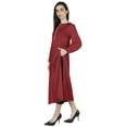 thumbnail image 3 of Moomaya Solid Hook & Eye Kurta Dress For Womens Long sleeves Indian Ethnic wearKurti, 3 of 7