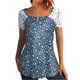 thumbnail image 1 of Mujeres Tops Casual verano encaje manga corta Split cuello túnica impresa camisetas camisetas Tops OAVQHLG3B Store lin121212, 1 of 4