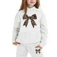 thumbnail image 4 of Byoo Leopard Bow Printing Sweatsuit Sets for Big Girls Pocket Pullover Hoody Sweatshirt Jogger Tracksuit Outfit Sport Cloth Set, 4 of 4