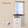 thumbnail image 2 of Farmhouse Tall Nightstand Set of 2 with Charger Station and LED Lights, Bedside Table with 2 Drawers and Adjustable Shelves for Bedroom Living Room, Antique White, 2 of 7