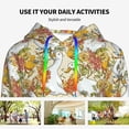 thumbnail image 4 of Daiia Ducks and Flowers Pattern Women's Fashion Hoodies & Sweatshirts with Kangaroo Pocket Hooded Sweatshirt with Eye-catching Drawstrings-Large, 4 of 7
