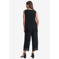 thumbnail image 4 of Jessica London Women's Plus Size 2-Piece Stretch Knit Lace Trim Crop Set, 4 of 5