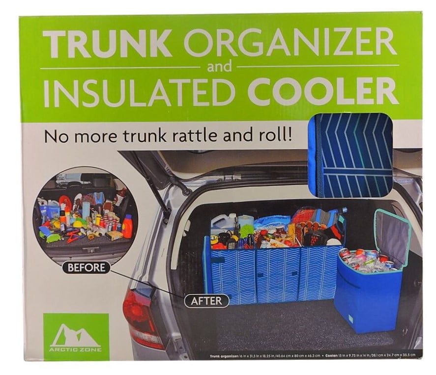 Arctic Zone Trunk Organizer and Insulated Cooler in Blue