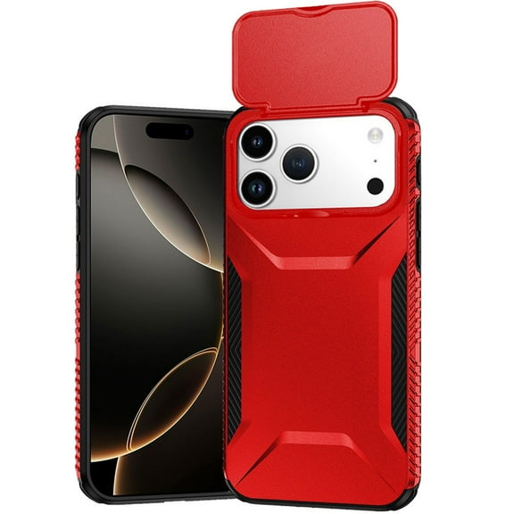 For iPhone 17 Pro Max Ultimate U Design Hybrid with Camera Window Covering - Red