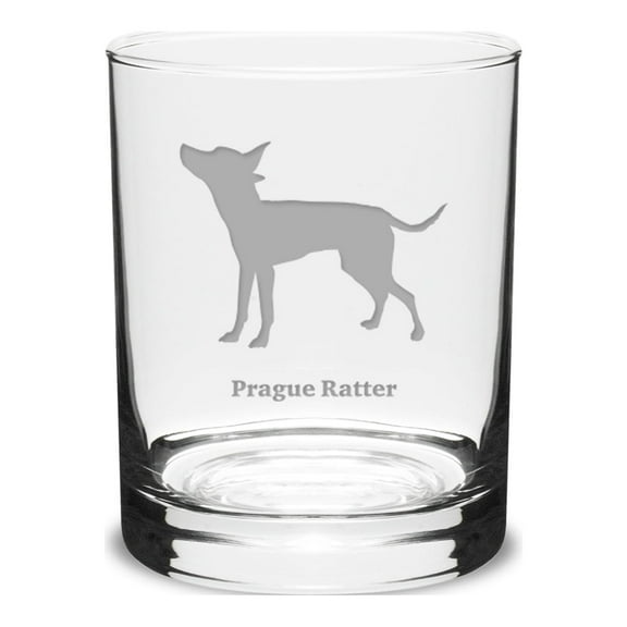 Prague Ratter Deep Etched 14 oz Classic Double Old Fashion Glass