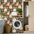 thumbnail image 4 of Peel and Stick Wallpaper 17.7in x 9.8ft Floral Cats Flower Crowns Botanical Style Contact Paper Vinyl Self-Adhesive Removable Wall Paper for Bedroom Kitchen Cabinet Décor Renter Friendly, 4 of 8