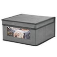 thumbnail image 3 of mDesign Medium Fabric Closet Storage Box, Window/Lid, 6 Pack, Dark Gray/Black, 3 of 8
