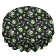 thumbnail image 2 of Football and Star Black Pattern Round Tablecloth 70"x70", Wrinkle Resistant Wipeable Table Cover for Kitchen Dining Room Picnic Patio and Party, 2 of 6