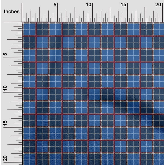 oneOone Viscose Chiffon Fabric Tartan Check Print Fabric BTY 42 Inch Wide